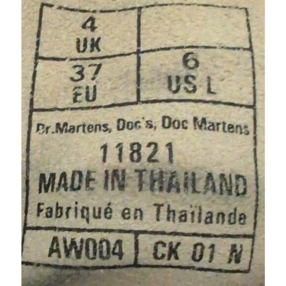 Vintage Dr Martens Black Floral Combat Boots Women 6 Distressed Grunge Punk Emo - Picture 8 of 8